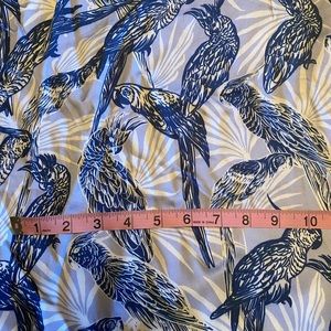 Rayon batiste fabric cockatoo print, fabric by the yard, bird fabric, rayon